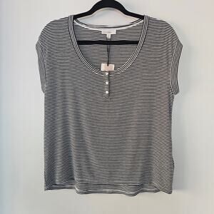 NEW a loves a Women's Navy White Stripe Shirt Sz XS Navy White Nautical